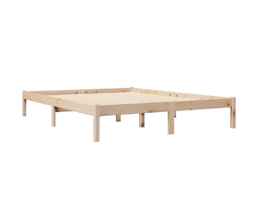 Cama con estantería sin colchón madera maciza de pino 135x190cm