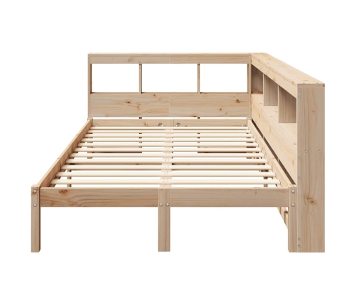 Cama con estantería sin colchón madera maciza de pino 120x190cm