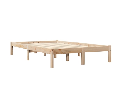 Cama con estantería sin colchón madera maciza de pino 120x190cm