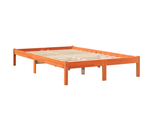 Cama con estantería sin colchón madera maciza marrón 120x190 cm