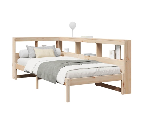 Cama con estantería sin colchón madera maciza de pino 90x190 cm