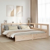 Cama con estantería sin colchón madera maciza de pino 200x200cm