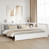 Cama con estantería sin colchón madera maciza blanca 200x200 cm