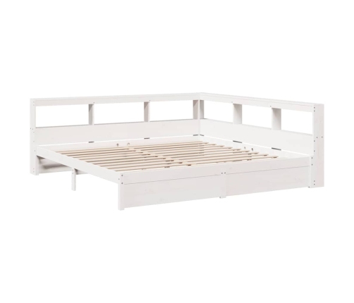 Cama con estantería sin colchón madera maciza de pino 160x200cm