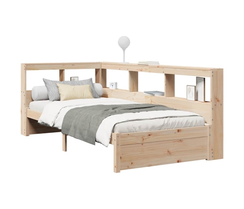 Cama con estantería sin colchón madera maciza de pino 90x200 cm