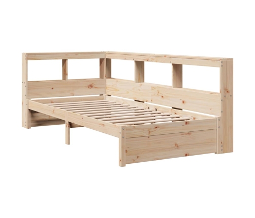 Cama con estantería sin colchón madera maciza de pino 90x200 cm