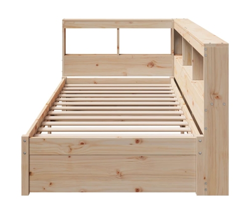 Cama con estantería sin colchón madera maciza de pino 90x200 cm