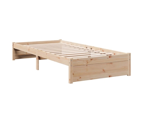 Cama con estantería sin colchón madera maciza de pino 90x200 cm