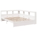 Cama con estantería sin colchón madera maciza blanca 140x190 cm