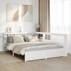 Cama con estantería sin colchón madera maciza blanca 140x190 cm