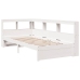 Cama con estantería sin colchón madera maciza blanca 75x190 cm