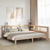 Cama con estantería sin colchón madera maciza de pino 200x200cm