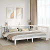 Cama con estantería sin colchón madera maciza blanca 200x200 cm