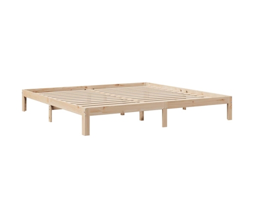 Cama con estantería sin colchón madera maciza de pino 180x200cm