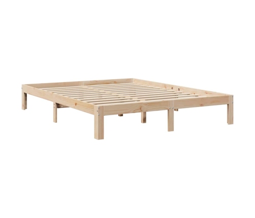 Cama con estantería sin colchón madera maciza de pino 150x200cm