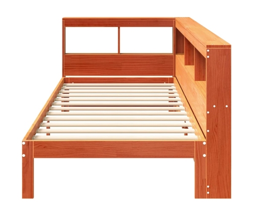 Cama con estantería sin colchón madera maciza marrón 100x200 cm