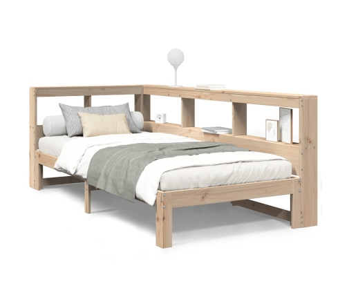 Cama con estantería sin colchón madera maciza de pino 90x200 cm