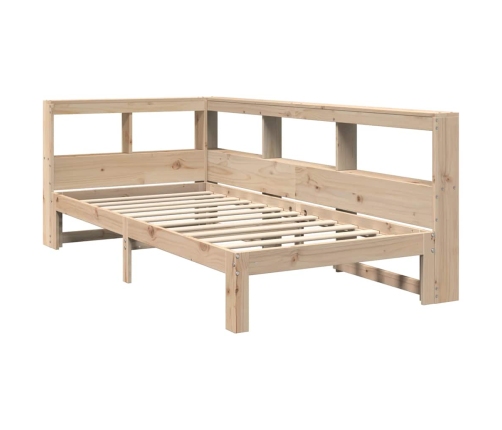 Cama con estantería sin colchón madera maciza de pino 90x200 cm