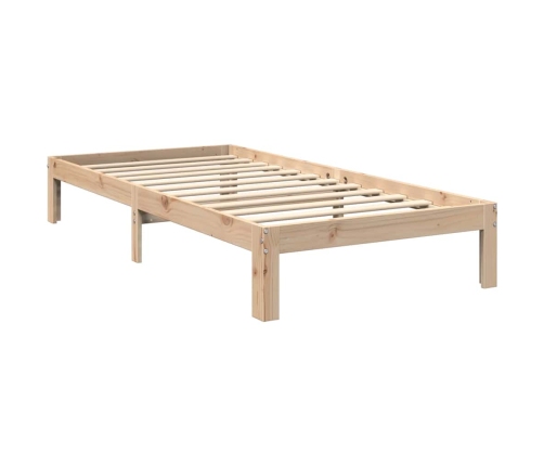 Cama con estantería sin colchón madera maciza de pino 90x200 cm