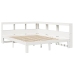 Cama con estantería sin colchón madera maciza blanca 140x190 cm