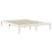 Cama con estantería sin colchón madera maciza blanca 140x190 cm