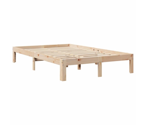 Cama con estantería sin colchón madera maciza de pino 135x190cm