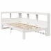 Cama con estantería sin colchón madera maciza blanca 75x190 cm