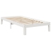 Cama con estantería sin colchón madera maciza blanca 75x190 cm