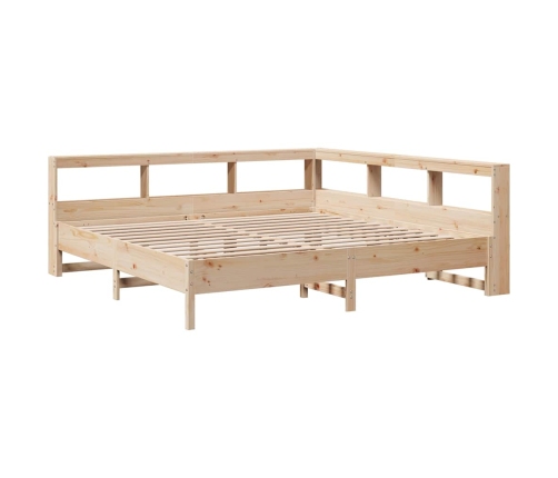 Cama con estantería sin colchón madera maciza de pino 180x200cm