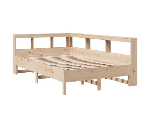 Cama con estantería sin colchón madera maciza de pino 140x200cm