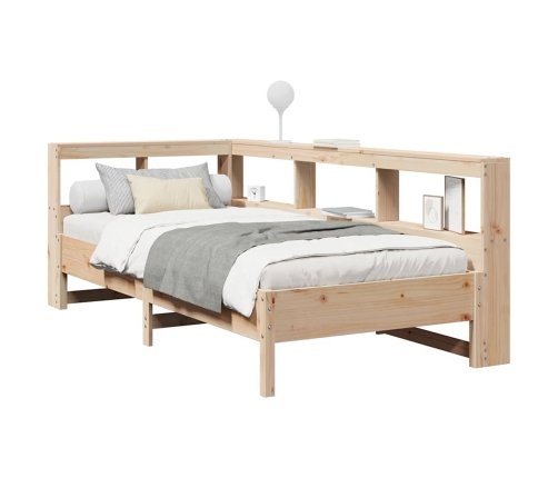 Cama con estantería sin colchón madera maciza de pino 90x190 cm