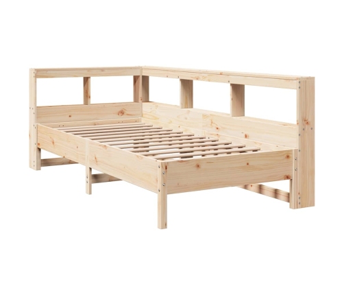 Cama con estantería sin colchón madera maciza de pino 90x190 cm