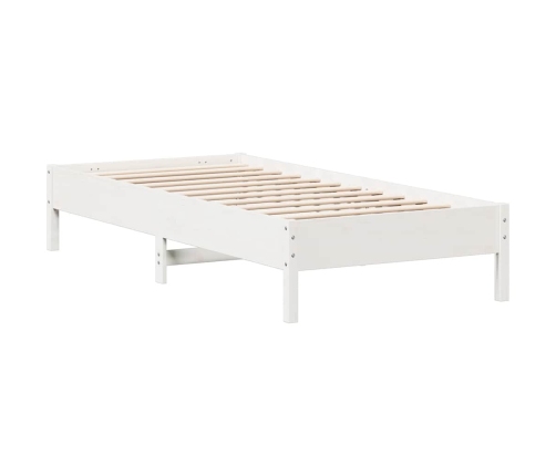 Cama con estantería sin colchón madera maciza de pino 90x190 cm