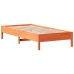 Cama con estantería sin colchón madera maciza marrón 90x190 cm