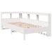 Cama con estantería sin colchón madera maciza blanca 75x190 cm