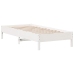 Cama con estantería sin colchón madera maciza blanca 75x190 cm