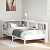 Cama con estantería sin colchón madera maciza blanca 75x190 cm