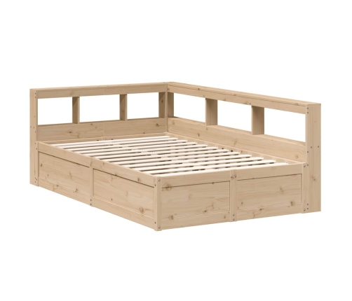 Cama con estantería sin colchón madera maciza de pino 120x190cm