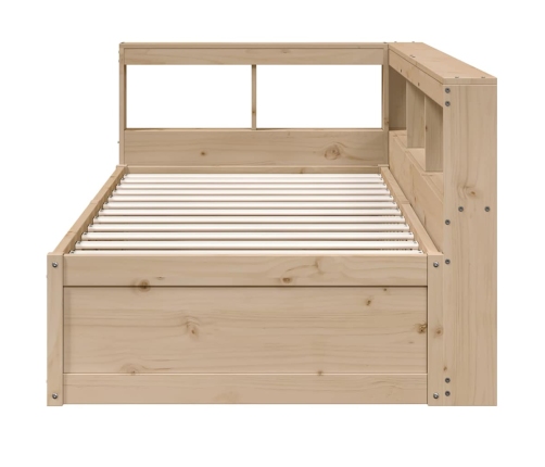 Cama con estantería sin colchón madera maciza de pino 90x190 cm