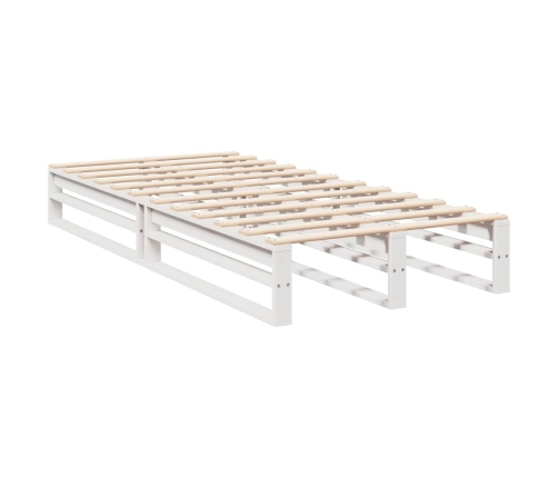 Cama con estantería sin colchón madera maciza blanca 100x200 cm