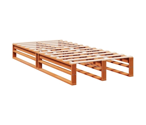 Cama con estantería sin colchón madera maciza marrón 100x200 cm