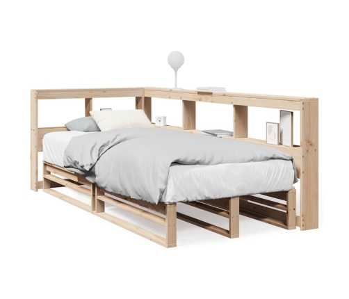 Cama con estantería sin colchón madera maciza de pino 90x200 cm