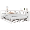 Cama con estantería sin colchón madera maciza blanca 135x190 cm