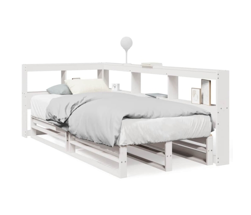 Cama con estantería sin colchón madera maciza de pino 90x190 cm