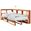 Cama con estantería sin colchón madera maciza marrón 75x190 cm