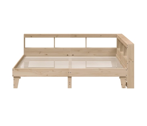 Cama con estantería sin colchón madera maciza de pino 200x200cm