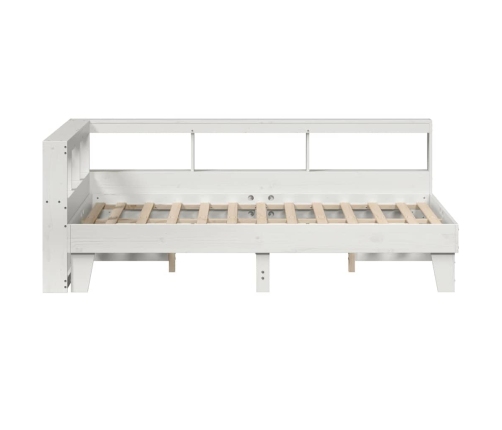 Cama con estantería sin colchón madera maciza blanca 120x200 cm