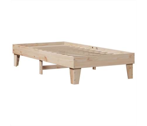 Cama con estantería sin colchón madera maciza de pino 100x200cm