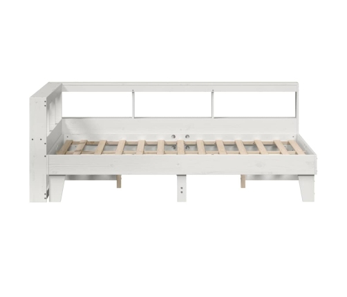 Cama con estantería sin colchón madera maciza blanca 120x190 cm