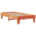 Cama con estantería sin colchón madera maciza marrón 90x190 cm